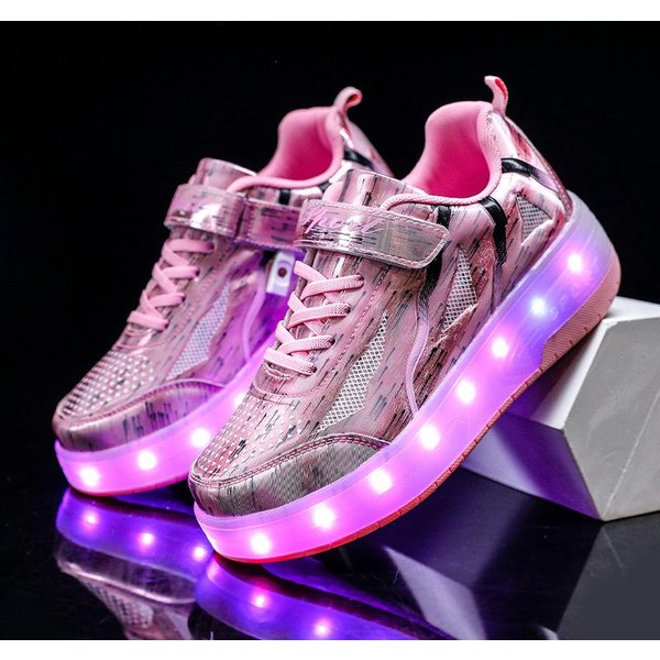 Zapatos De Escape Para NiñOs Verano Zapatos Con Polea De Doble Rueda Patines Recargables Con Ruedas Invisibles Para Adultos 39-image