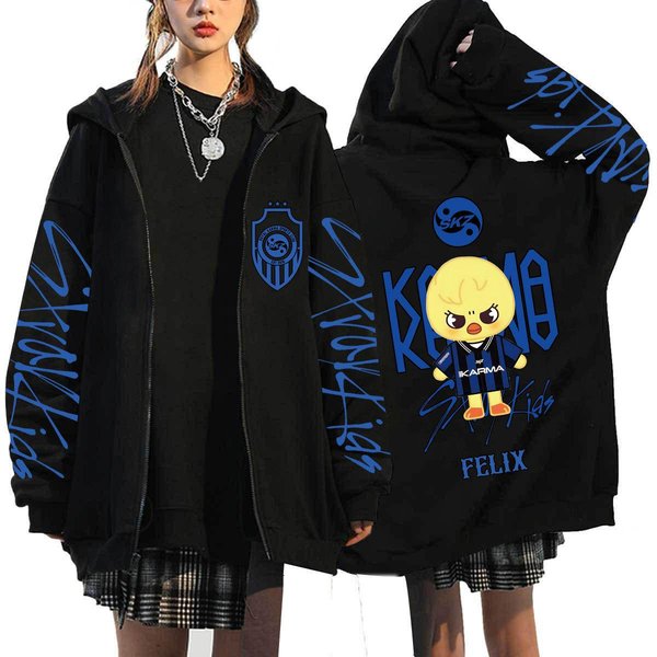 Stray Kids Moda Vintage Bluzy Kobiety MężCzyźNi Unisex Jesień Zima Nowe Pulowery Z DłUgim RęKawem Elegancka Odzież Uliczna Casualowy LuźNy Top Xxxl-image