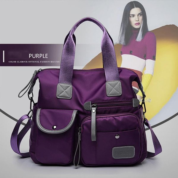 Bolsos Casuales MultifuncióN Para Mujer, Bolsos Tipo Mensajero De Gran Capacidad, Bolsos Cruzados De Nailon, Bolsos De Hombro Azul Oscuro-image