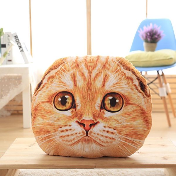 Pluszowa Poduszka Kot Scottish Fold Wypchana MięKki KreskóWkowy Zwierzę Poduszka Na Siedzenie PodpóRka PlecóW Pluszak Kanapa KrzesłO WystróJ WnęTrz Prezent 40Cm-image