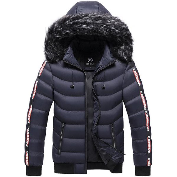 Chaquetas Acolchadas Para Hombre De OtoñO E Invierno, Nuevas Chaquetas Acolchadas Cortas Gruesas Con Cuello De Piel De Moda 4XL Black-image