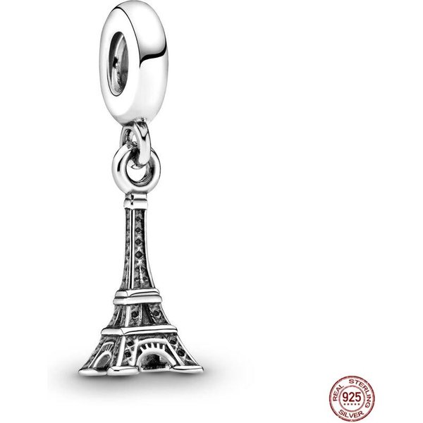 GorąCa Srebro PróBy 925 Kamera WieżA Eiffla Statua WolnośCi WisząCy Zamek Koralik Pasuje Oryginalna Bransoletka DIY Charms BiżUteria White-image