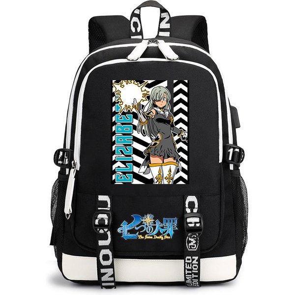 Mochila Escolar Estampada De Anime Los Siete Pecados Capitales Mochila Casual Para NiñOs Adolescentes Uso Diario Escolar-image