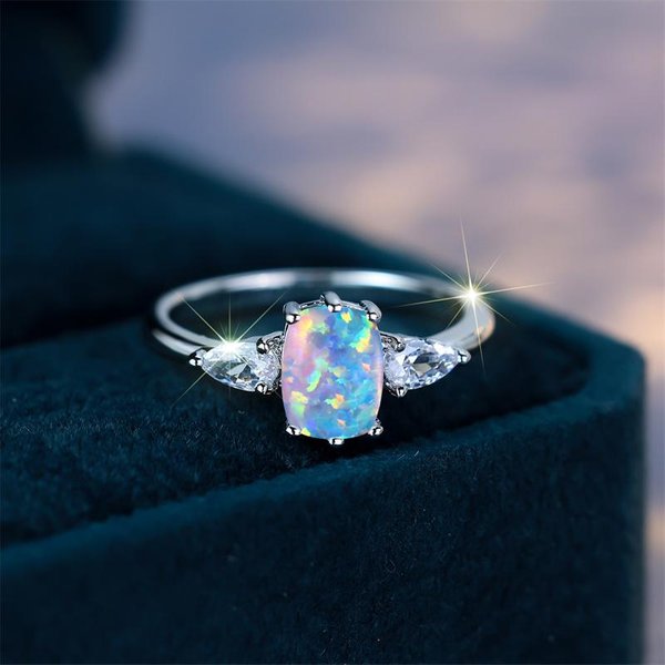 Anillo De Compromiso De Piedra ÓPalo De Fuego Blanco Femenino Vintage Color Cobre JoyeríA De Boda De Verano Para Mujeres 7 Gray-image