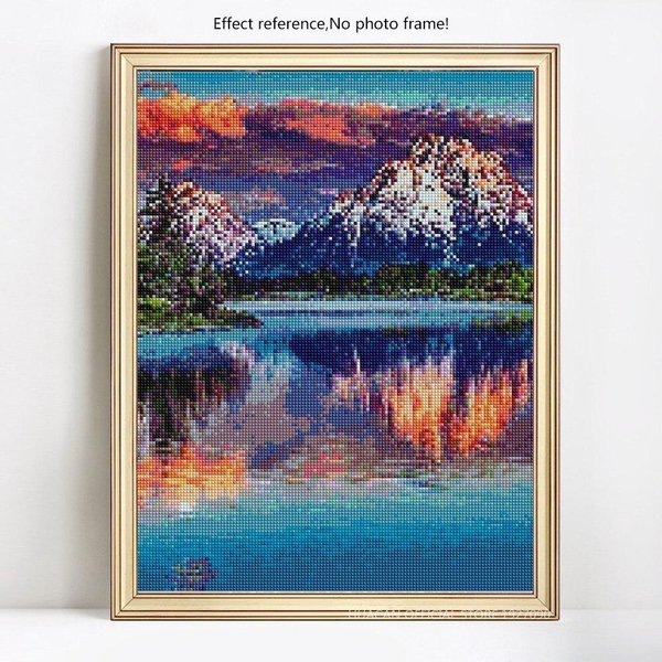 Pintura De Diamantes Piedras Redondas Paisaje Bordado De Diamantes Pantalla Completa Diamante EscéNico 20X30-image