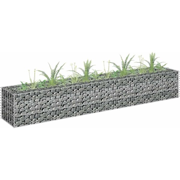 Vidaxl Macetero Elevado GabióN, Acero Galvanizado, 180X30X30 Cm-image