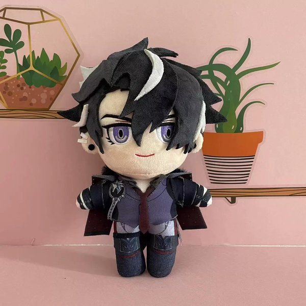 Anime Wriothesley Cosplay Pluszowa Lalka 20 Cm Postać Z Genshin Impact Urocza MięKka Wypchana Poduszka BożE Narodzenie Halloween Prezent Zabawka 20Cm Gray-image