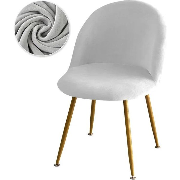 Fundas De Silla De Terciopelo Suave Pico De Pato Curvadas Fundas EláSticas Para Silla De Comedor Respaldo Bajo Fundas EláSticas Para Asiento Para Sala De Estar Cocina Hotel Hogar 1Pc-image