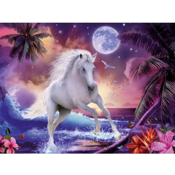 Pintura De Diamante 5D DIY Caballo Bordado De Diamantes Punto De Cruz Pintura De Mosaico De Diamantes De ImitacióN 20X30CM-image