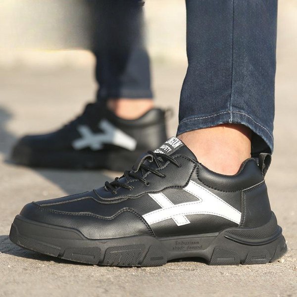 Buty Robocze Ubezpieczeniowe Odporne Na Uderzenia I Przebicia Stalowy Nosek Buty Robocze Buty Ochronne Wodoodporne Niskie Buty Robocze Ubezpieczeniowe 45 Black-image