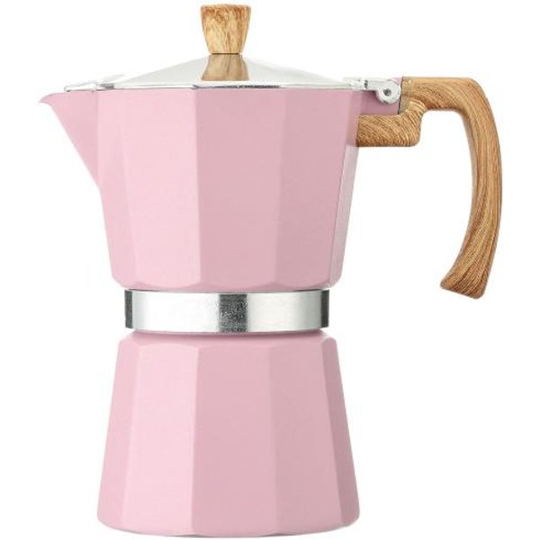 Ekspres Do Kawy Moka Pot Espresso ŁAtwy W Czyszczeniu Ekspres Do Kawy Na Kuchenkę Aluminiowy WłOski Design KubańSki Ekspres Do Kawy O Bogatym Smaku 150ML RóżOwy-image