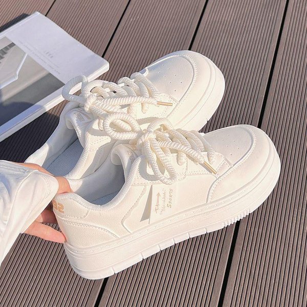 Zapatos Blancos PequeñOs Falda De Mujer Primavera Y OtoñO Zapatos VersáTiles Deportivos Y De Ocio Para Estudiantes Nuevos Zapatos De Plataforma Transpirables Japoneses 40 Beige-image