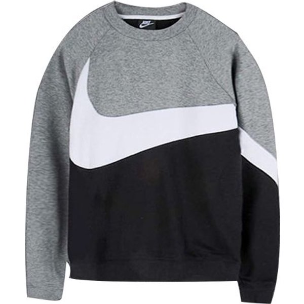 Sudadera De Manga Larga Con Estampado Del Logo De Nike Para Hombre Tops Gris Negro AR3089-011 L Gray-image