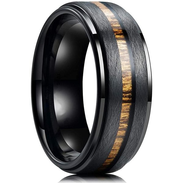Anillos Modernos De Acero De Titanio Negro De 8 Mm Para Hombres Mujeres Ranura MultifacéTico Acero Inoxidable Anillo De Hombre Alianza JoyeríA 7-image