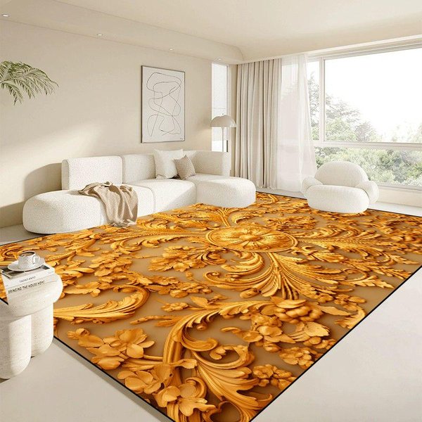 Nowoczesny BiałY DużY Dywan 200X300 MięKki AntypośLizgowy Luksusowy ZłOty Dywan Do Salonu Sypialni Dekoracji Domu 80*120Cm-image