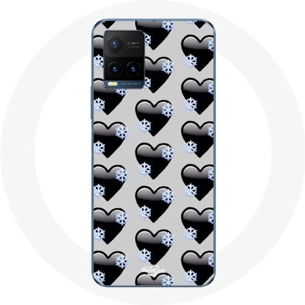 Funda Para Vivo Y21S 2021 / Y21 2021 Fondo Corazones Negros-image