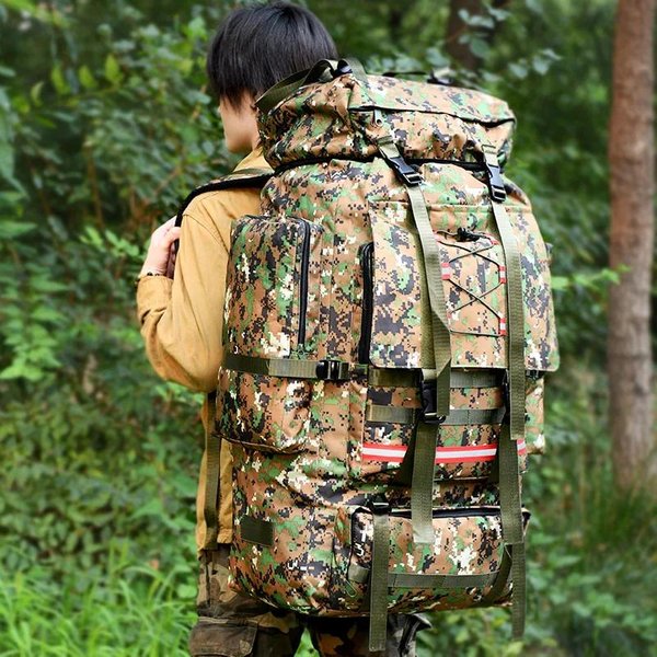 Mochila De Senderismo Camping 130L Viaje Bolsa De Equipaje Grande Hombres Trekking Paquete Deportes Al Aire Libre Molle Mochila De Trekking Para Hombres Bolsa Grande-image