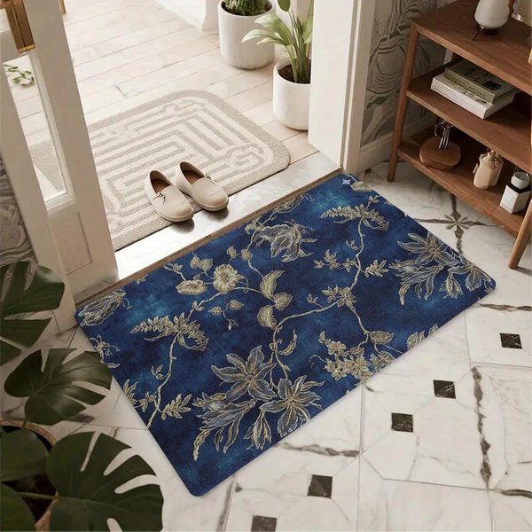 Fioletowo-PomarańCzowy Vintage Mandala Kwiatowy Wycieraczka AntypośLizgowa Odporna Na ŚCieranie Dywanik WejśCiowy Styl Boho Drzwi WejśCiowe Mata Domowa 80X120Cm-Felt-image