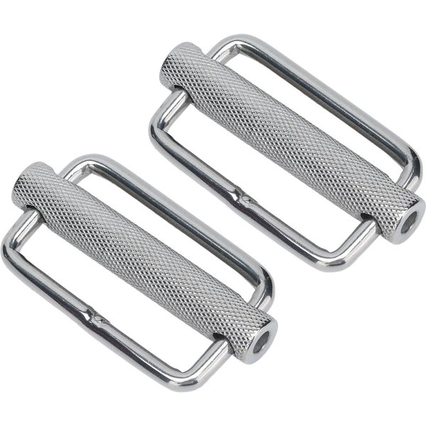 2 Piezas Hebilla Deslizante Rodillo Moleteado Ajustador De Correa Kit De Herrajes De Acero Inoxidable Para CinturóN Gray-image