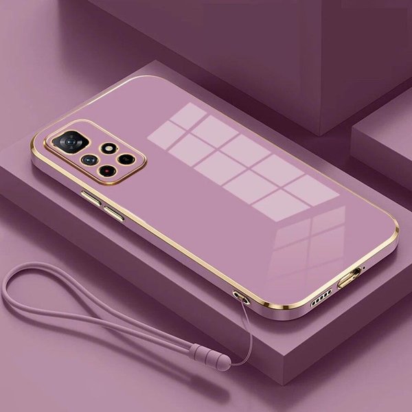 Dla Xiaomi Redmi 10 Case Redmi 10 2022 Etui Na Telefon Redmi 10 Prime 2022 Pokrywa Redmi 10 Luksusowe Kwadratowe Poszycie Odporna Na WstrząSy Tylna Pokrywa Redmi 10&Case & Strap Jasny Kolor Fioletowy-image