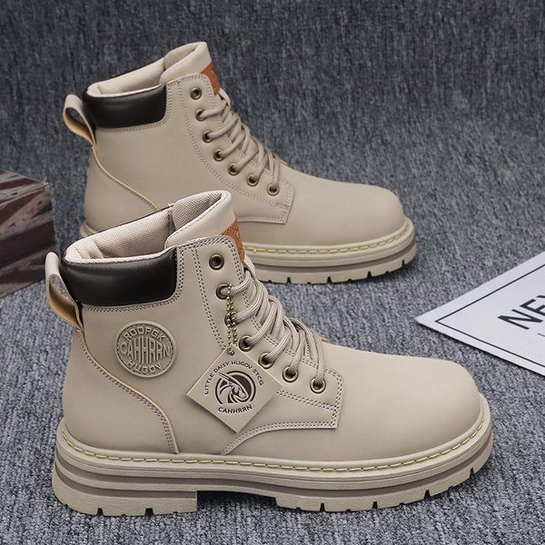 Botas Amarillas Grandes OtoñO E Invierno Para Hombre Botas Martin De CañA Alta Ropa De Trabajo Impermeables Y Antideslizantes Zapatos De Senderismo Botines De Talla Grande 44 Gray-image