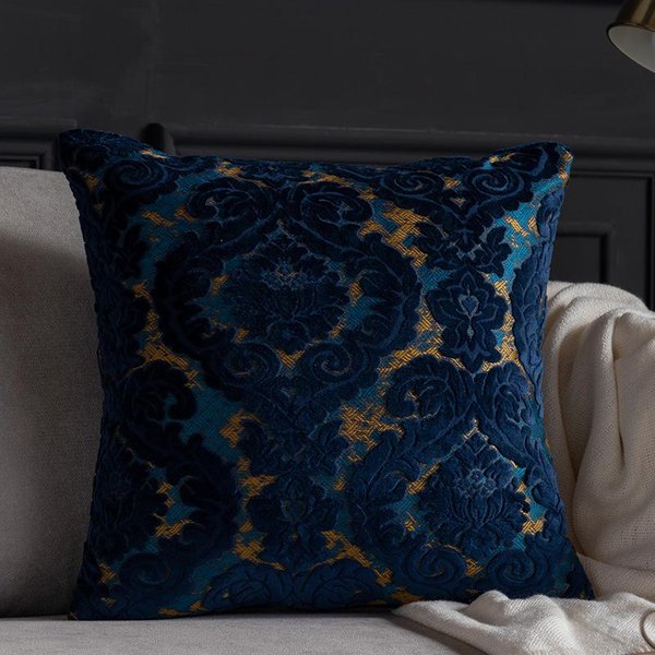 Funda De CojíN De Terciopelo Europeo 45X45/50X50Cm Funda De Almohada Jacquard De Lujo 2026 Nuevo Suave CojíN Decorativo Para Sofá Sala De Estar 50X50Cm-image