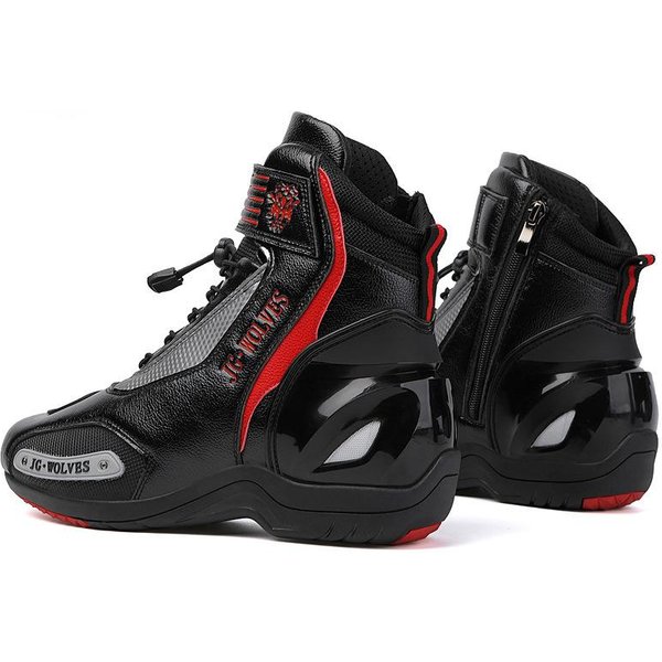 Oryginalne SkóRzane Buty Motocyklowe, Buty Motocyklowe Do Jazdy, MęSkie CałOroczne Buty Motocyklowe Terenowe, Buty WyśCigowe Do Kostki 45-image