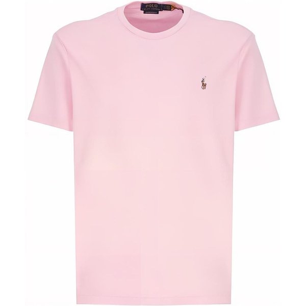 Polo Ralph Lauren Logo Bordado Cuello Redondo Manga Corta Camiseta Polo Hombre Camisetas Polo Rosa Claro 710740727-010 M White-image