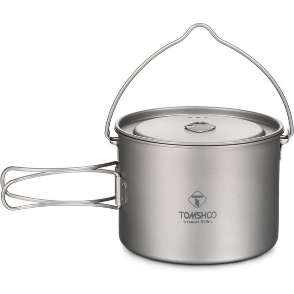 Tomshoo Titanium Pot 750Ml/900Ml/1100Ml/1600Ml/2000Ml/2800Ml Ultralekki WisząCy Garnek Z Pokrywką I 900Ml-image