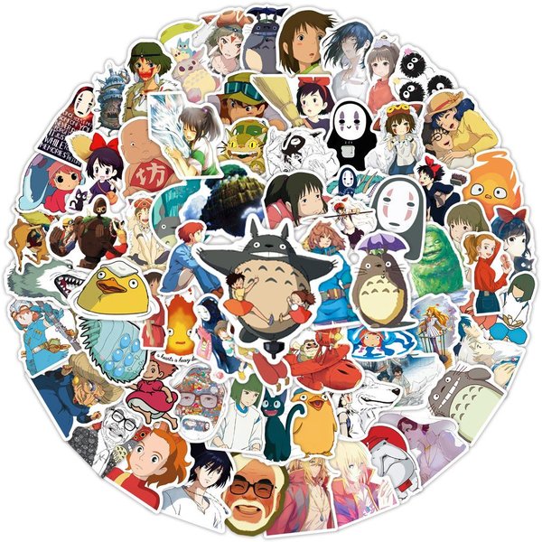 100 Piezas Pegatinas De Anime De Hayao Miyazaki DecoracióN Scrapbook PortáTil Cuaderno Dibujos Animados Maleta Pegatina De Graffiti-image
