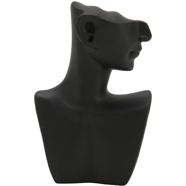 Busto De ExhibicióN De Collar Resina Cadena Exhibidor De JoyeríA Maniquí Soporte Para Colgante Pendiente S Negro-image