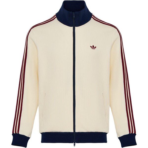 Chaqueta De Punto A Rayas Con Cremallera Y Cuello Alto Adidas Originals Para Hombre Chaquetas KY5769 2XL White-image