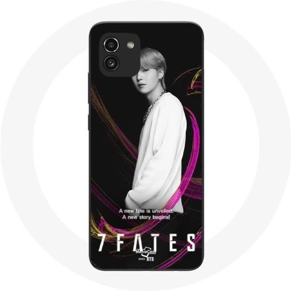 Funda - Maniacase - Samsung Galaxy A03 - Silicona Negra - Motivo BTS Suga - Flexible Negro-image