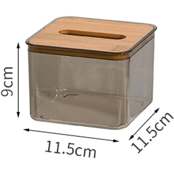 Caja De PañUelos Transparente Para Servilletas, Rectangular, De Madera, Moderna, Creativa, Para Escritorio-image