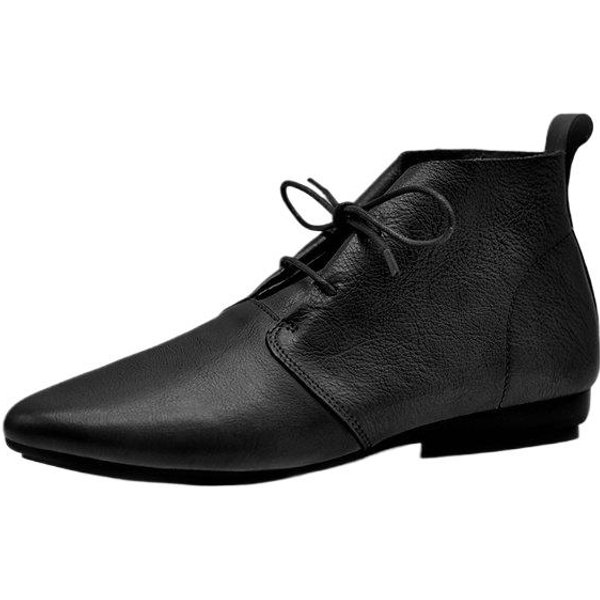 Buty Outdoorowe Damskie Nowoczesne Botki Damskie Eleganckie Botki Damskie Szpiczasty Nosek Sznurowane Buty Na Niskim Obcasie Damskie 39 Czarny-image