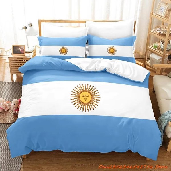 ColeccióN De Ropa De Cama Bandera De Argentina Individual Twin Full Queen King Size ColeccióN De Camas Dormitorio Adulto NiñO Colecciones De Fundas NóRdicas ImpresióN 3D Con Ropa De Cama 70X133Cm 2Pcs-image