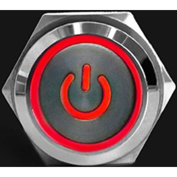 12/16/19/22Mm Wodoodporny Metalowy PrzełąCznik Wciskany LED Light Chwilowy Zatrzaskowy WyłąCznik Zasilania Silnika Samochodu 5V 12V 24V 220V Czerwony Niebieski 19Mm-image
