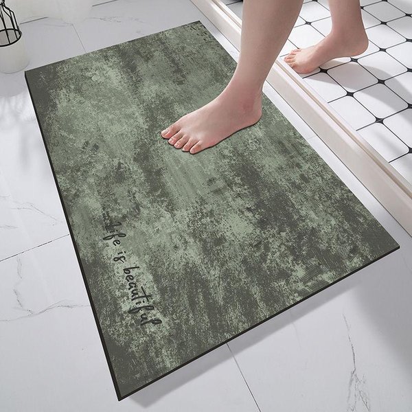 Alfombrilla Antideslizante Simple De Barro Diatomeas Para BañO Alfombra Para Inodoro Felpudo Para Puerta De Entrada Felpudo Absorbente De Humedad Para Puerta De BañO 40 * 60CM-image