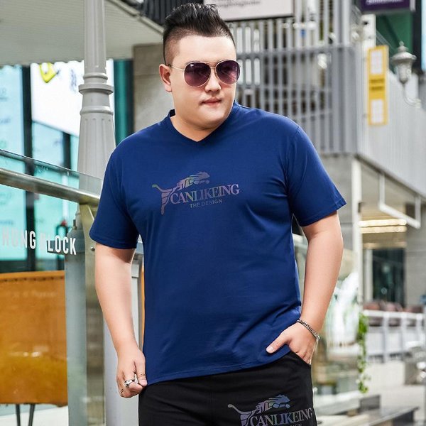 Camiseta De Manga Corta Con Degradado Para Hombres Gordos Talla Grande Gordo Hombre Casual EláStica Manga Media AlgodóN Camiseta De Cuerpo Talla Grande 3XL Gray-image