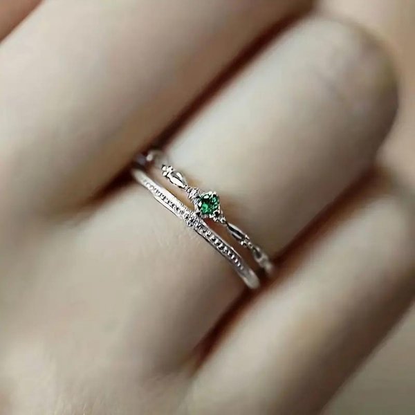 Huitan Moda Anillo De Boda Anillos De Eternidad Femenino Delicado Brillante Circonita CúBica Accesorios Para Dedos JoyeríA De Compromiso Para Mujeres 9 Gray-image