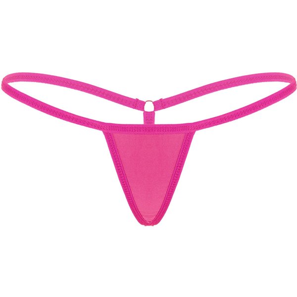 Tangas Sexys Para Mujer, Ropa Interior, Parte Inferior De Bikini De Talle Bajo One Size De Rosa Caliente-image