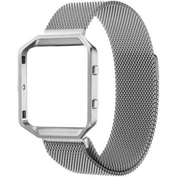 Unikalna I Regulowana MediolańSka Metalowa Opaska Na Nadgarstek Z Ramką Dla Fitbit Blaze Silver(Strap+Frame) Gray-image
