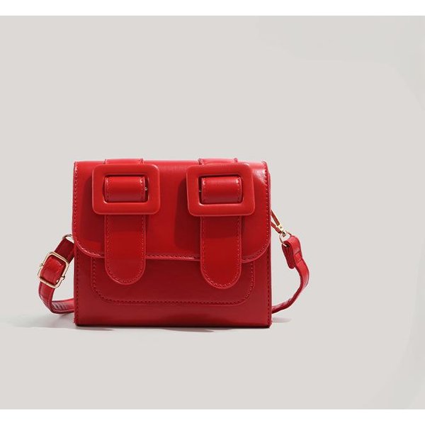 Bolso PequeñO SúPer Caliente Para Mujer Moda Textura DiseñO De Nicho Bolso Cambridge Color Contrastante VersáTil Cruzado Bolso Cuadrado PequeñO Standard Red-image
