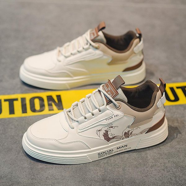 Zapatos De Hombre, Nuevos Zapatos Planos Deportivos De Moda Informal De Primavera, Zapatos Casuales Para Estudiantes De Secundaria, Zapatos Blancos PequeñOs De Moda Para Hombres 44 White-image