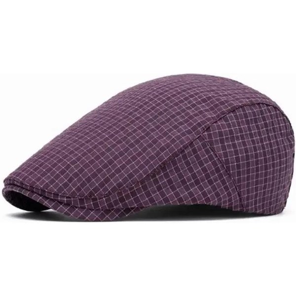Wiosenno-Letnie BawełNiane Czapki Typu Newsboy Z Nadrukiem, PłAskie Czapki MęSkie, Berety Malarskie Damskie 05 56-60Cm Wear Fioletowy-image