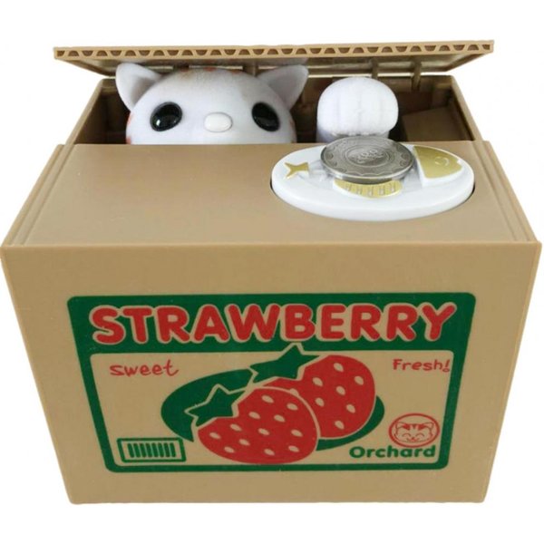 Skarbonka Piggy Bank Automatyczna Kradzież PienięDzy Skarbonka Na Monety Chciwy Kot Skarbonka Piggy Bank Monety USA Kompatybilne PudełKo Do OszczęDzania PienięDzy NarzęDzie Do OszczęDzania PienięDzy Dla Dzieci-image