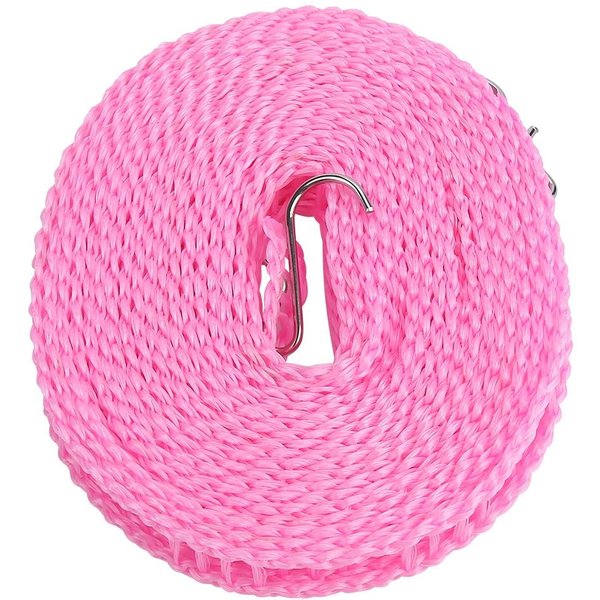Tendedero PortáTil Para Exteriores Tendedero Cuerda Para Secar La Ropa Antideslizante 5 M Engrosada (Rosado) Color Rosa-image