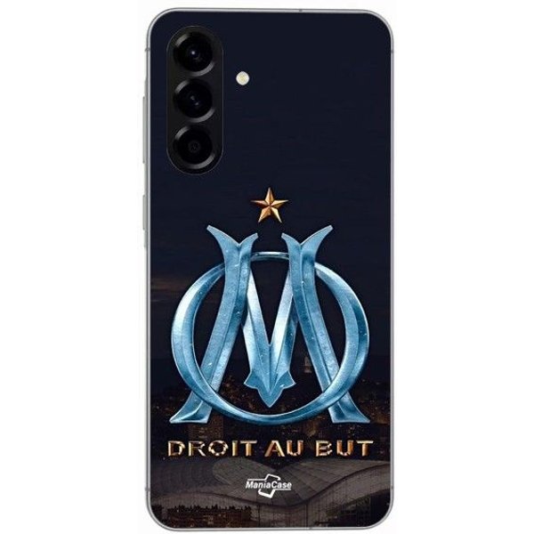 Funda - Maniacase - Samsung Galaxy A56 - Silicona - Flexible - Logo OM Azul Y Dorado Negro-image