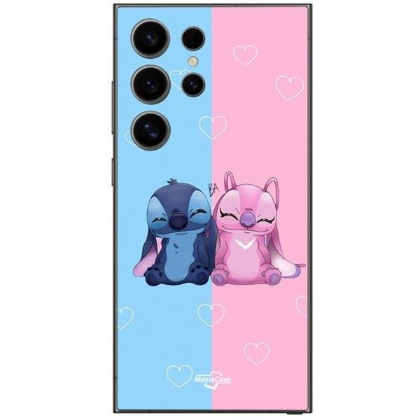 Coque - Maniacase - Samsung Galaxy S25 Ultra - Silicone - Souple - Stitch Angel Mignon Negro-image