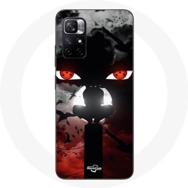 Funda - Maniacase - Redmi Note 11 5G - Itachi Uchiwa - Silicona - Flexible Negro-image